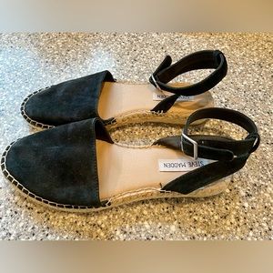 Steve Madden Lesko ankle strap leather espadrilles size 9.5